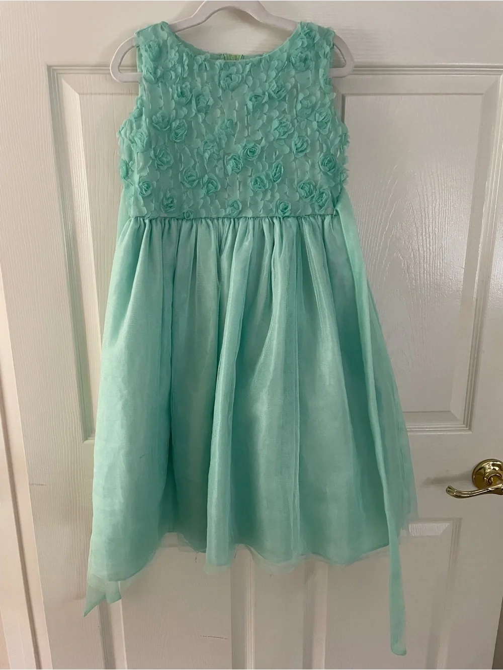 Ellie Mint Floral Appliqué Tulle Party Dress